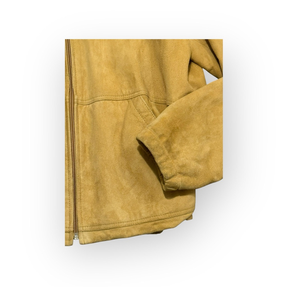 Vtg 70s Bert Paley Men's Sheepskin Suede Full-Zip Hoodie Jacket sz 42R #1420 - Picture 3 of 12